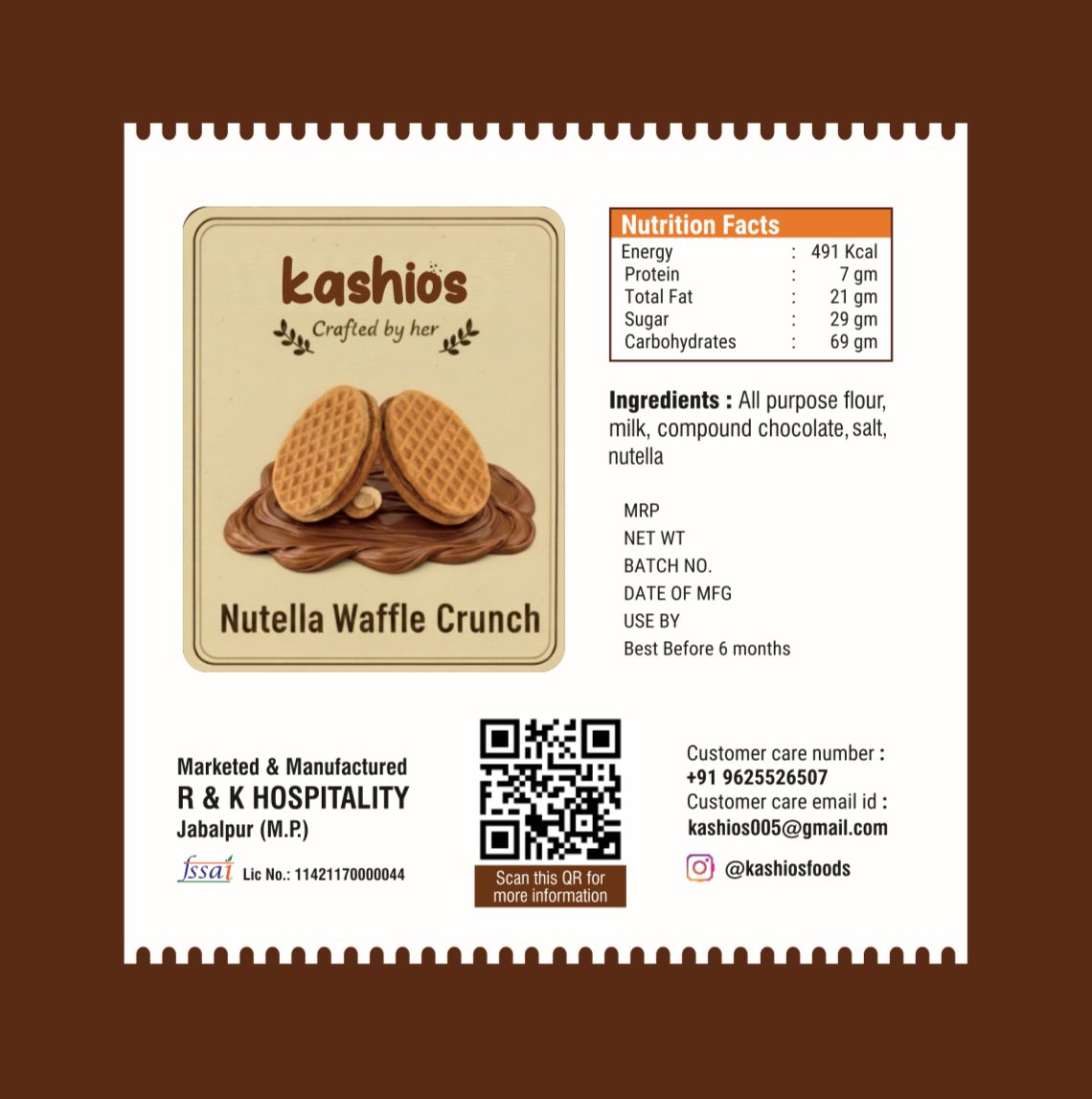 Kashio's Festive Waffle Gift Box | 4 Premium Flavours – Nutella, Biscoff, Peanut, Coffee