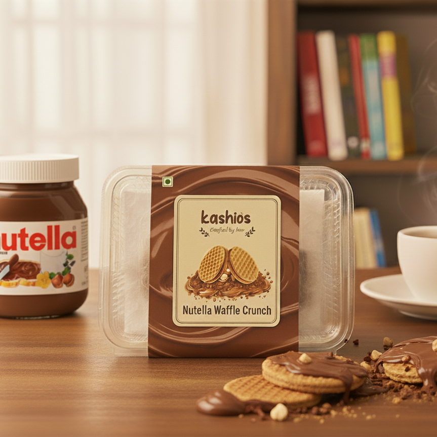 Kashio's Festive Waffle Gift Box | 4 Premium Flavours – Nutella, Biscoff, Peanut, Coffee