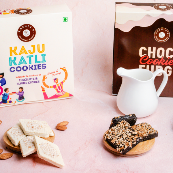 Kaju Katli Wafer Cookies + Choco Fudge Wafer Cookies